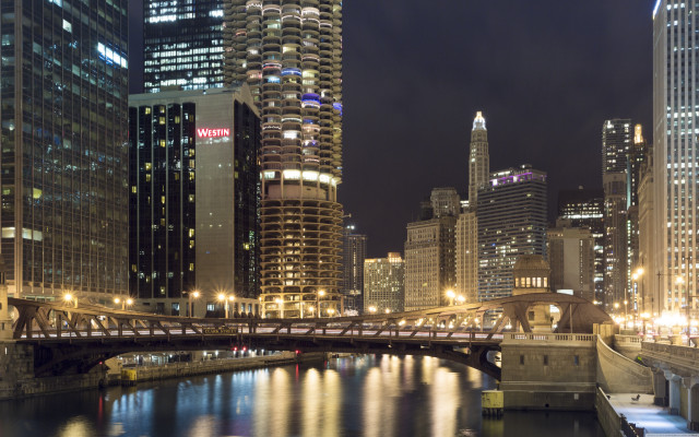 Arlington lindenmuth bridge river night free wallpaper for desktop - medium preview image