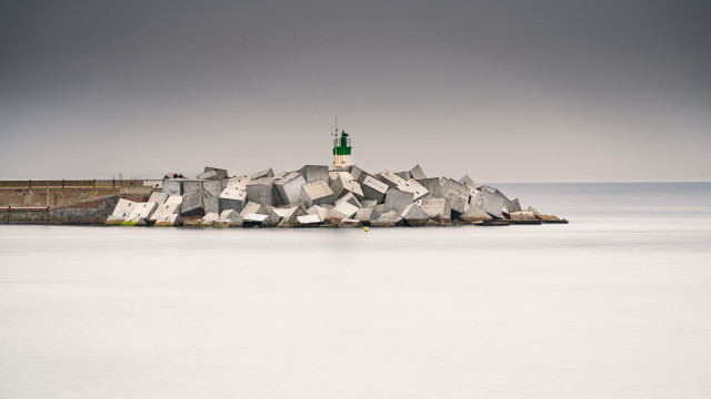 Lighthouse island ocean cloudy sky #2 free wallpaper for desktop - medium preview image