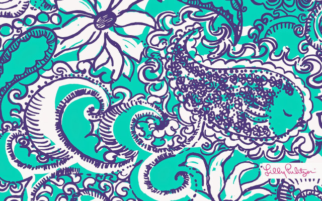 Blue white paisley flower design free wallpaper for desktop - medium preview image