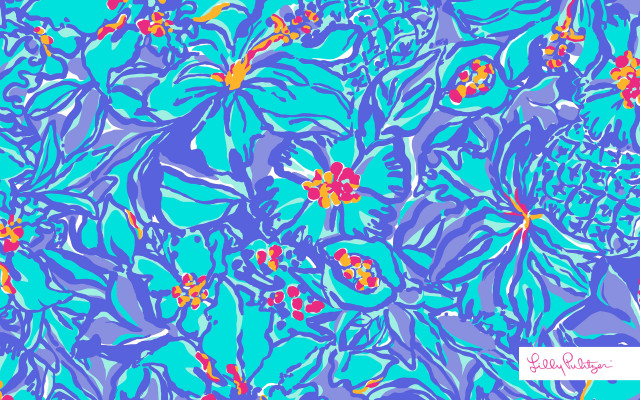 Blue red flower pattern white free wallpaper for desktop - medium preview image