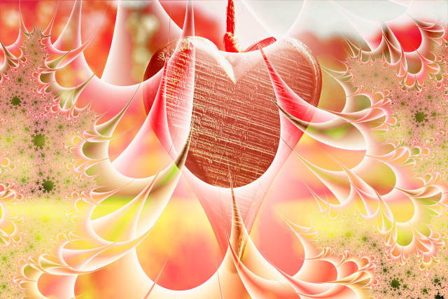 Heart flower abstract digital pink free wallpaper for desktop - medium preview image