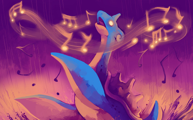 Blue dragon music notes purple free wallpaper for desktop - medium preview image