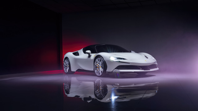 White sports car red light #2 free wallpaper for desktop - medium preview image