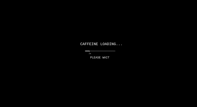 Caffeine loading please wait black free wallpaper for desktop - medium preview image