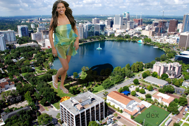 Cityscape giantess architecture waterfall bridge free wallpaper for desktop - medium preview image