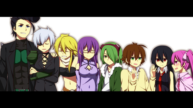 Anime characters group arms crossed free wallpaper for desktop - medium preview image