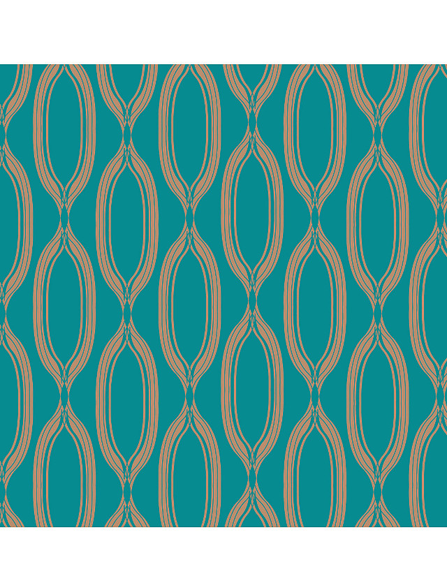 Blue gold wavy artdeco digital free wallpaper for mobile - medium preview image