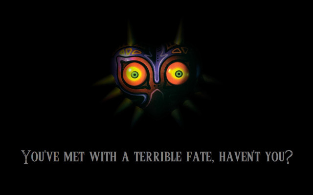 Glowing face terrible fate quote free wallpaper for desktop - medium preview image