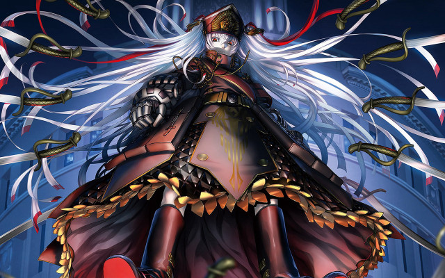 Woman costume clock sword headshot free wallpaper for desktop - medium preview image