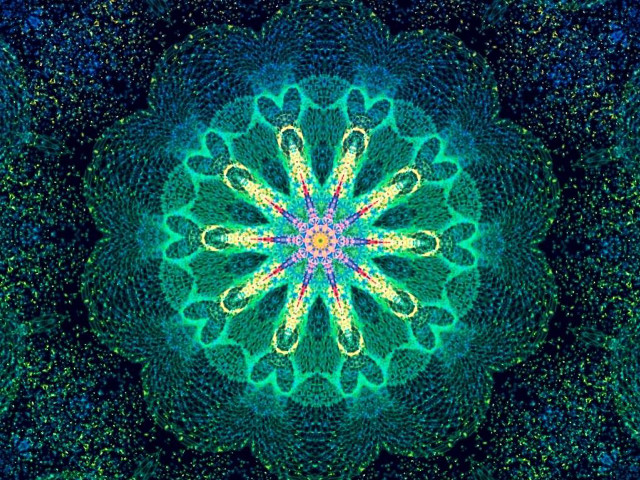 Colorful flower blue background green free wallpaper for desktop - medium preview image