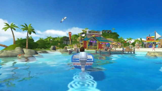 Cartoon character water park boat free wallpaper for desktop - medium preview image