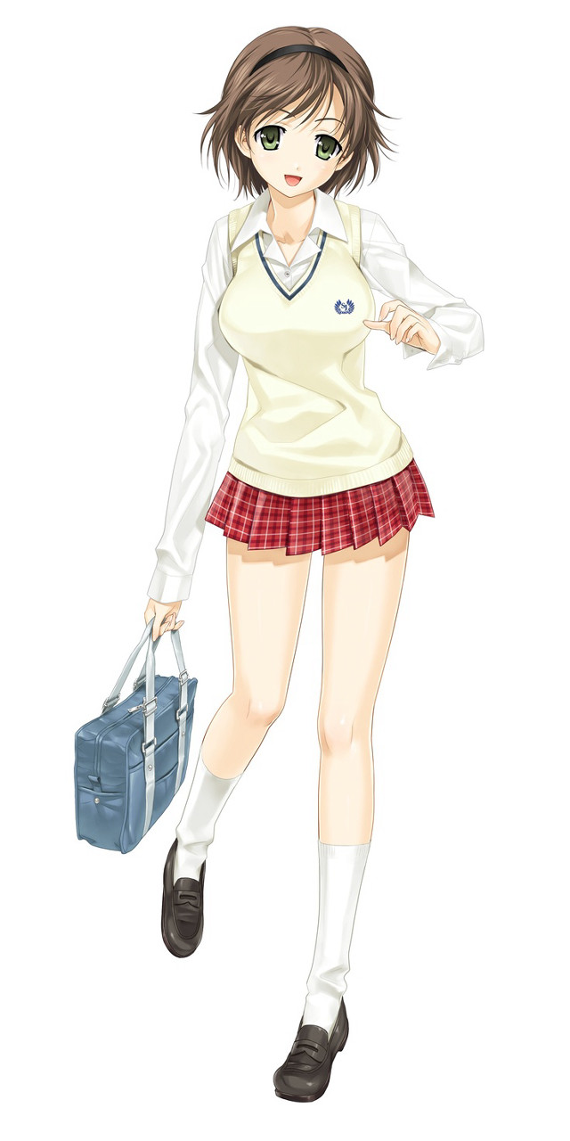 Girl school uniform briefcase luggage free wallpaper for mobile - medium preview image