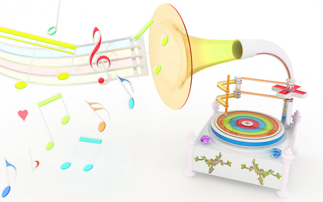 3d music instrument record player free wallpaper for desktop - medium preview image