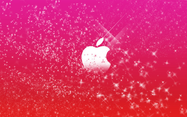 Pink red background white apple #2 free wallpaper for desktop - medium preview image