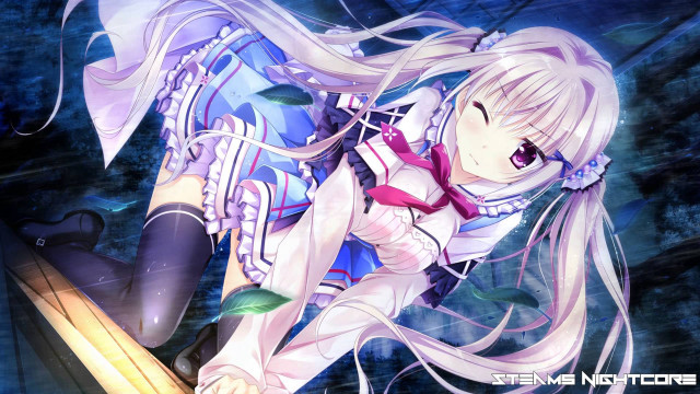 Anime girl long white hair #9 free wallpaper for desktop - medium preview image