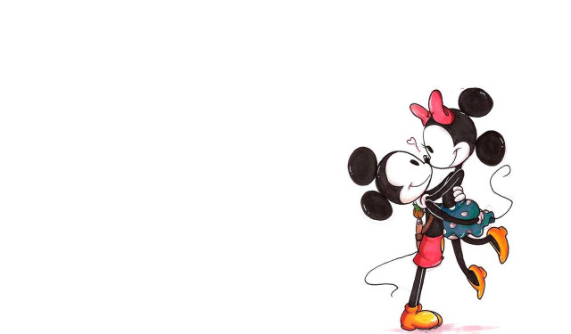 Mickey mouse red bow blue #2 free wallpaper for desktop - medium preview image