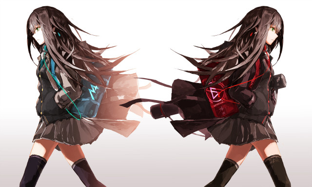 Girl long hair backpack walking free wallpaper for desktop - medium preview image