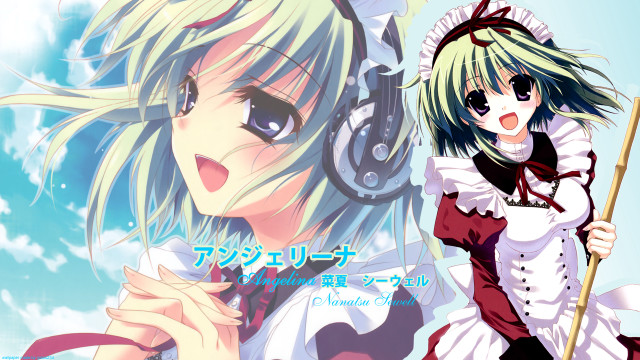 Girl white dress stick red free wallpaper for desktop - medium preview image