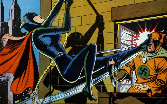 Man held woman city sword free wallpaper for desktop - medium preview image