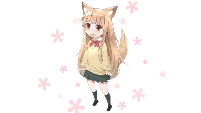 Long hair fox ears school free wallpaper for desktop - medium preview image