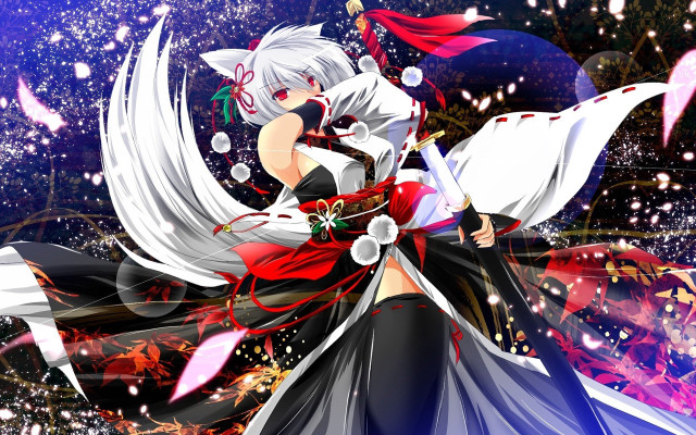 Woman long dress sword red free wallpaper for desktop - medium preview image