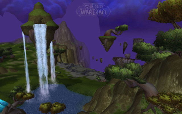 Waterfall lake mountains trees rocks free wallpaper for desktop - medium preview image