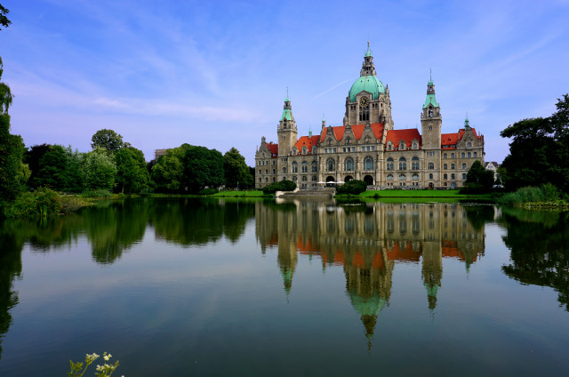 Castle tower lake neo gothic free wallpaper for desktop - medium preview image