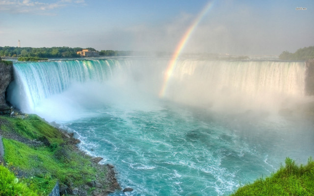 Rainbow waterfall niagara region canada free wallpaper for desktop - medium preview image