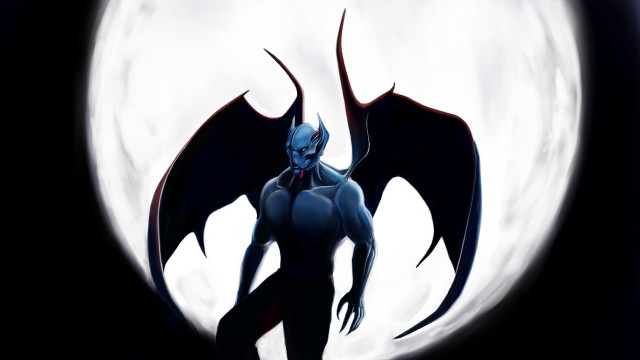 Demonic demon full moon wings free wallpaper for desktop - medium preview image