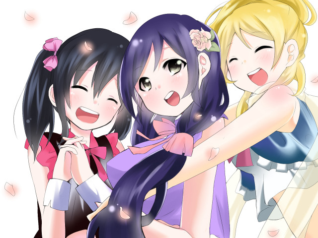 Three girls posing smiling arms free wallpaper for desktop - medium preview image