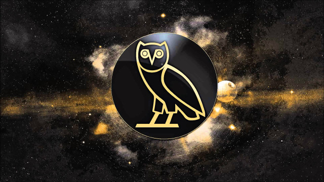 Black gold owl circle stars free wallpaper for desktop - medium preview image
