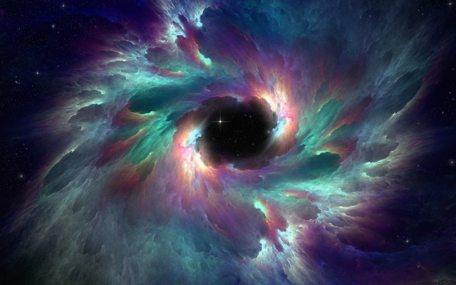 Blackhole colorful sky stars galaxy free wallpaper for desktop - medium preview image
