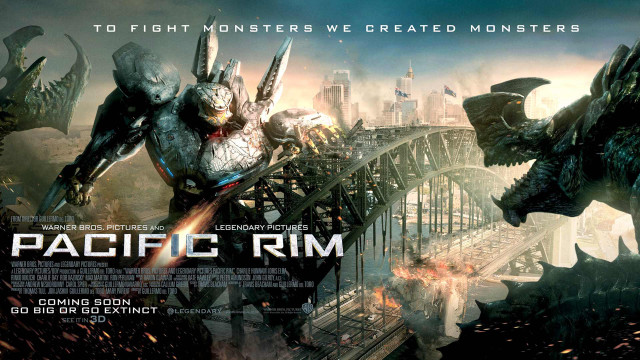 Pacific rim godzilla city bridge free wallpaper for desktop - medium preview image