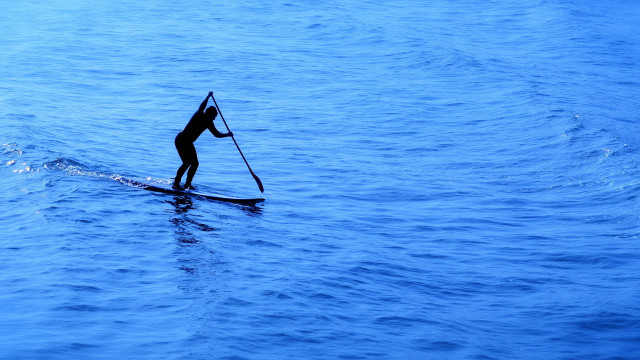 Person surfing paddle board water free wallpaper for desktop - medium preview image