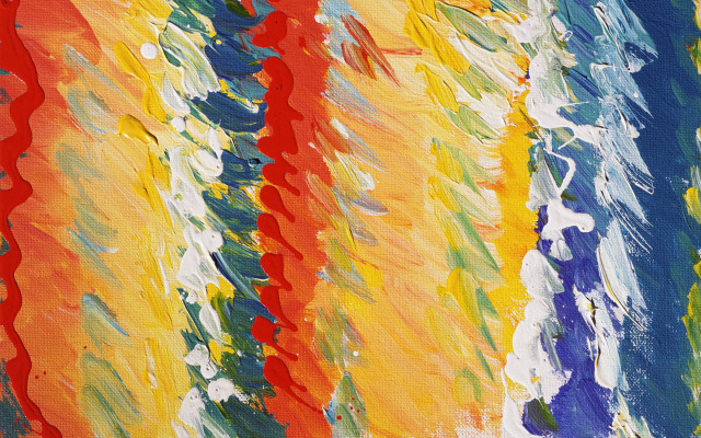 Multicolored painting with white free wallpaper for desktop - medium preview image