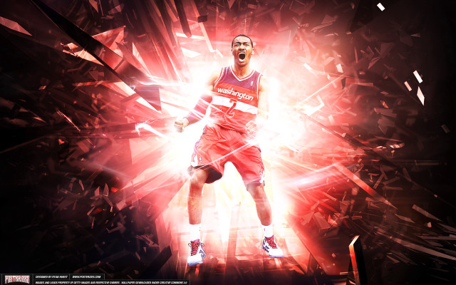 Basketball player red white uniform free wallpaper for desktop - medium preview image