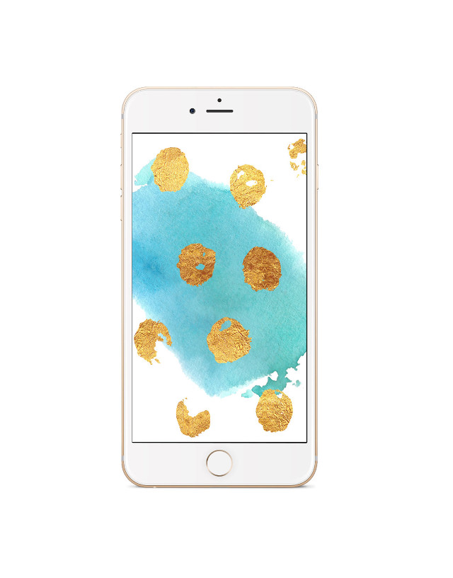 White iphone gold dots blue free wallpaper for mobile - medium preview image