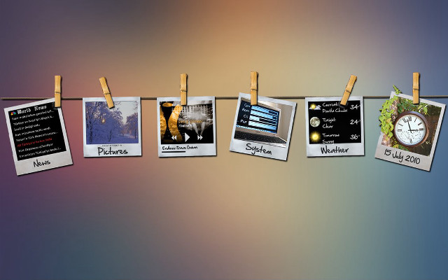 Clock calendar clothesline clothespins fake free wallpaper for desktop - medium preview image