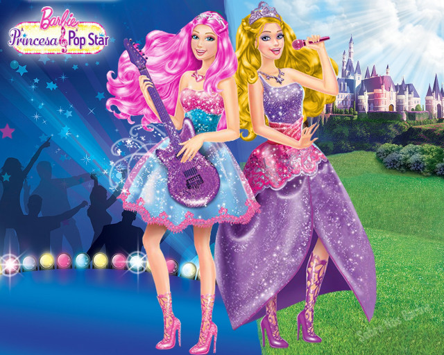 Barbie dolls grass field castle free wallpaper for desktop - medium preview image