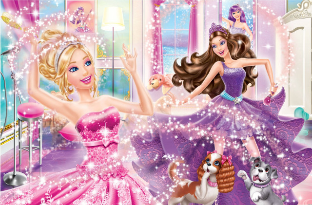 Barbie doll dancing dog cat free wallpaper for desktop - medium preview image