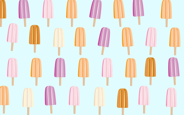 Popsicle pattern blue background pastel free wallpaper for desktop - medium preview image