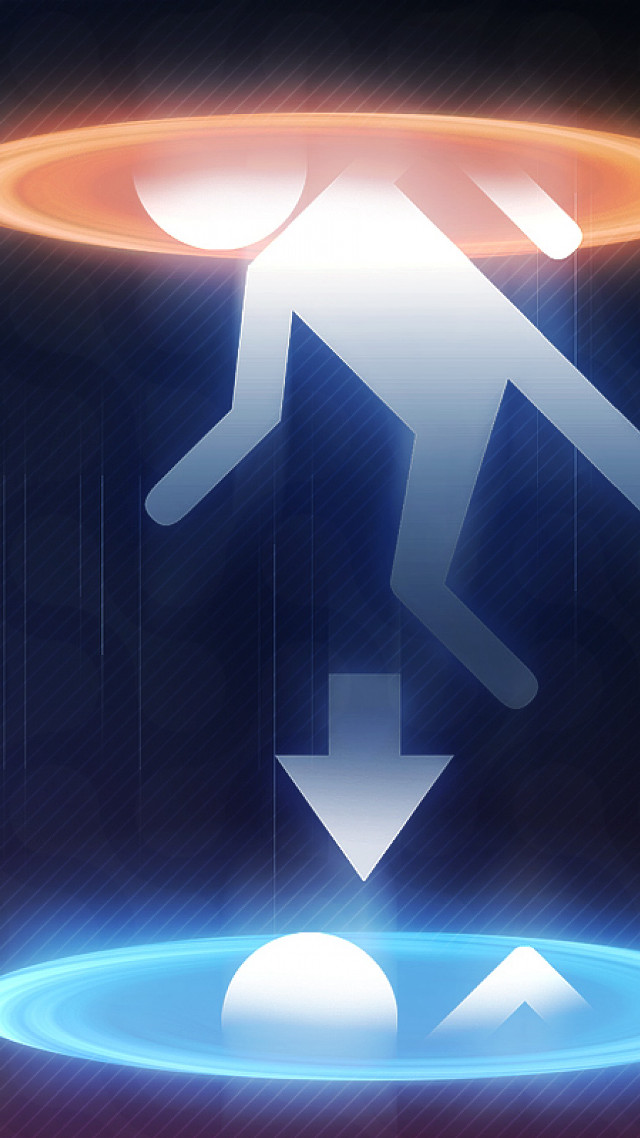 Man falling ramp neon hologram free wallpaper for mobile - medium preview image
