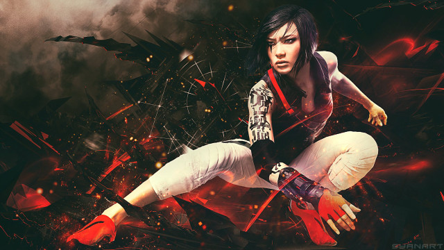 Woman white pants red shoes free wallpaper for desktop - medium preview image