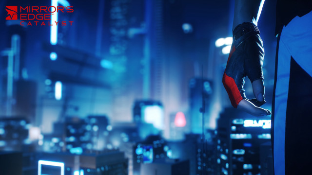 Person standing city night futuristic free wallpaper for desktop - medium preview image