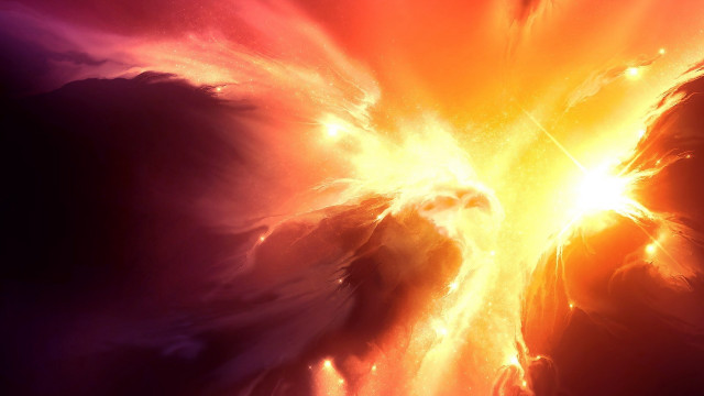 Colorful bird sky background sunburst free wallpaper for desktop - medium preview image