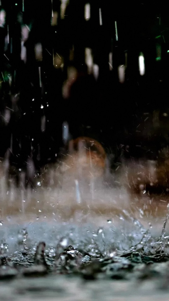 Rain droplets building green light free wallpaper for mobile - medium preview image