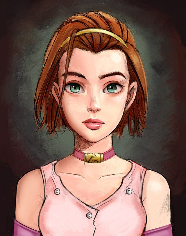 Woman pink shirt gold choker free wallpaper for mobile - medium preview image