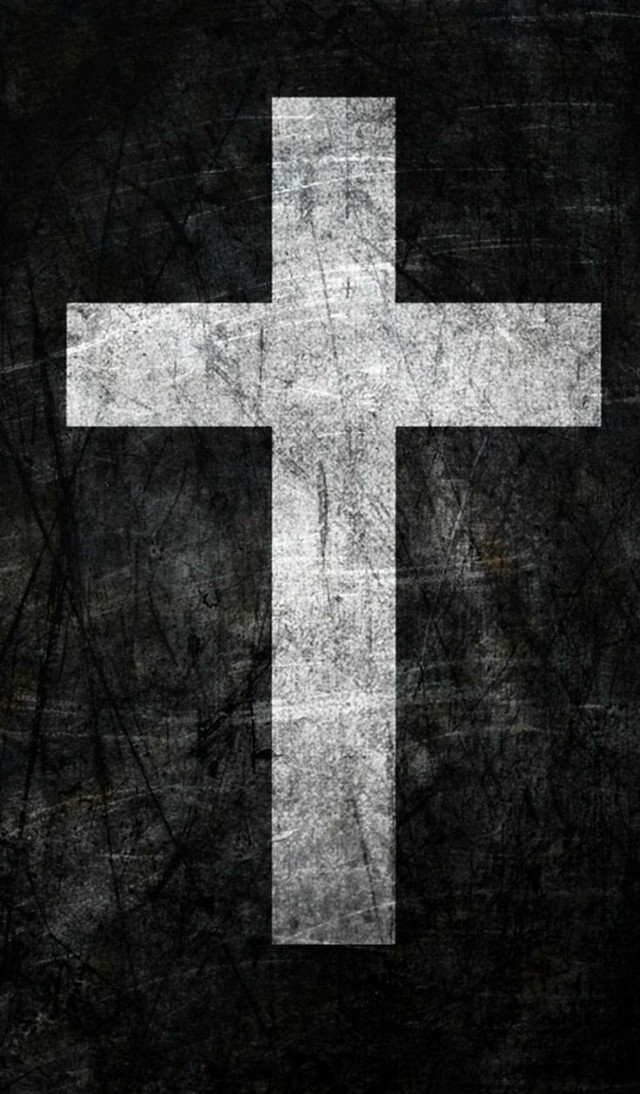 White cross black background grungy free wallpaper for mobile - medium preview image