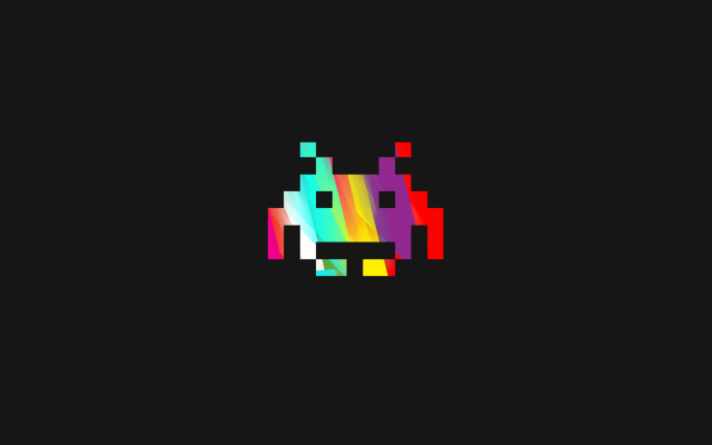 Pixelated person camera rainbow colorful free wallpaper for desktop - medium preview image
