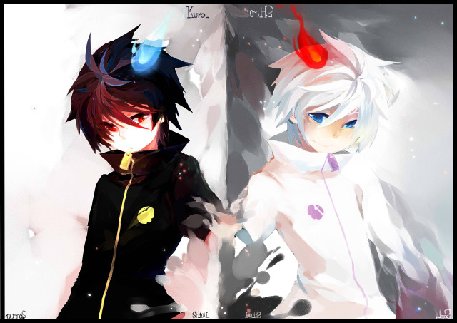 Anime characters standing wall red free wallpaper for desktop - medium preview image